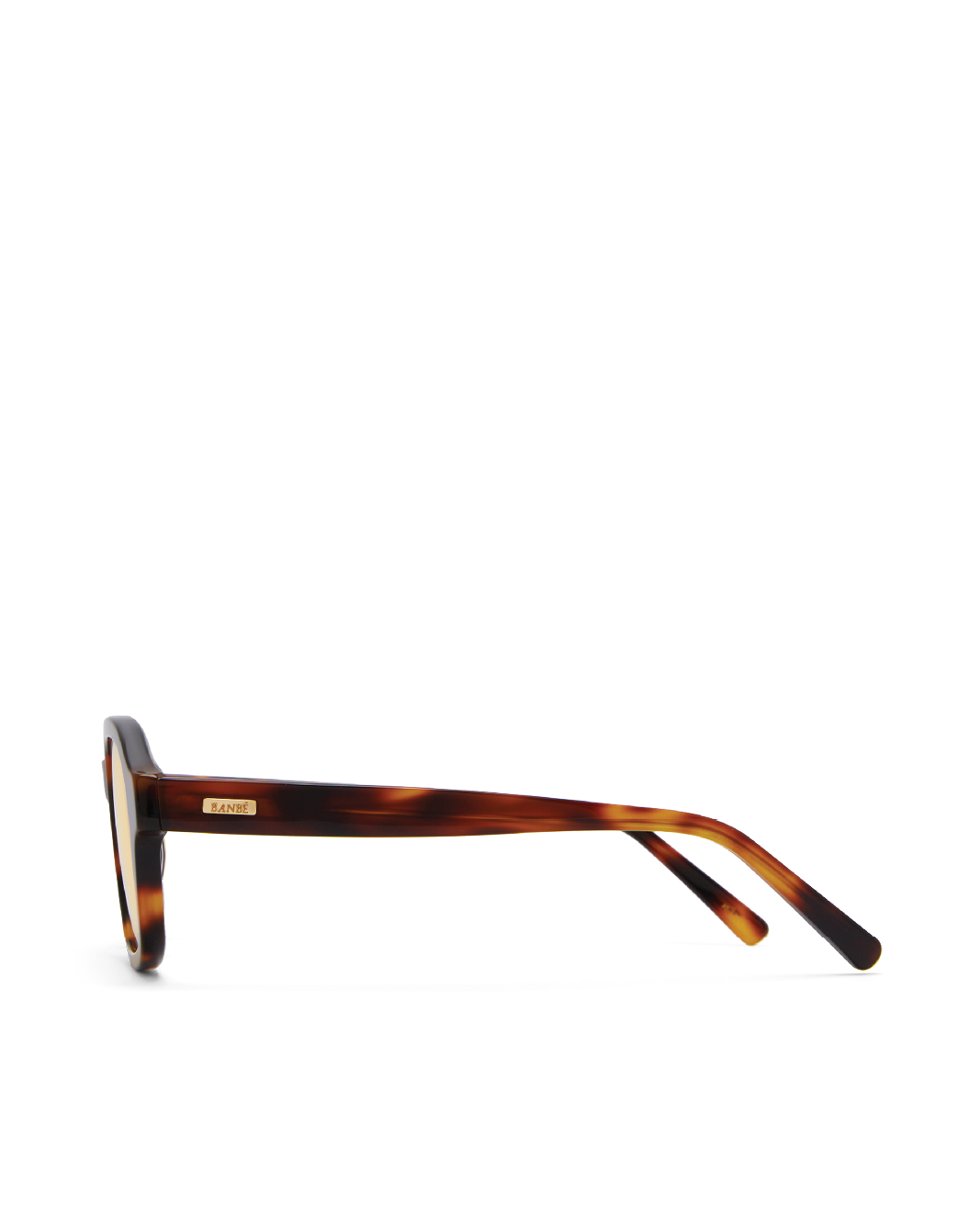 Sunglasses with tortoiseshell frame on a white background