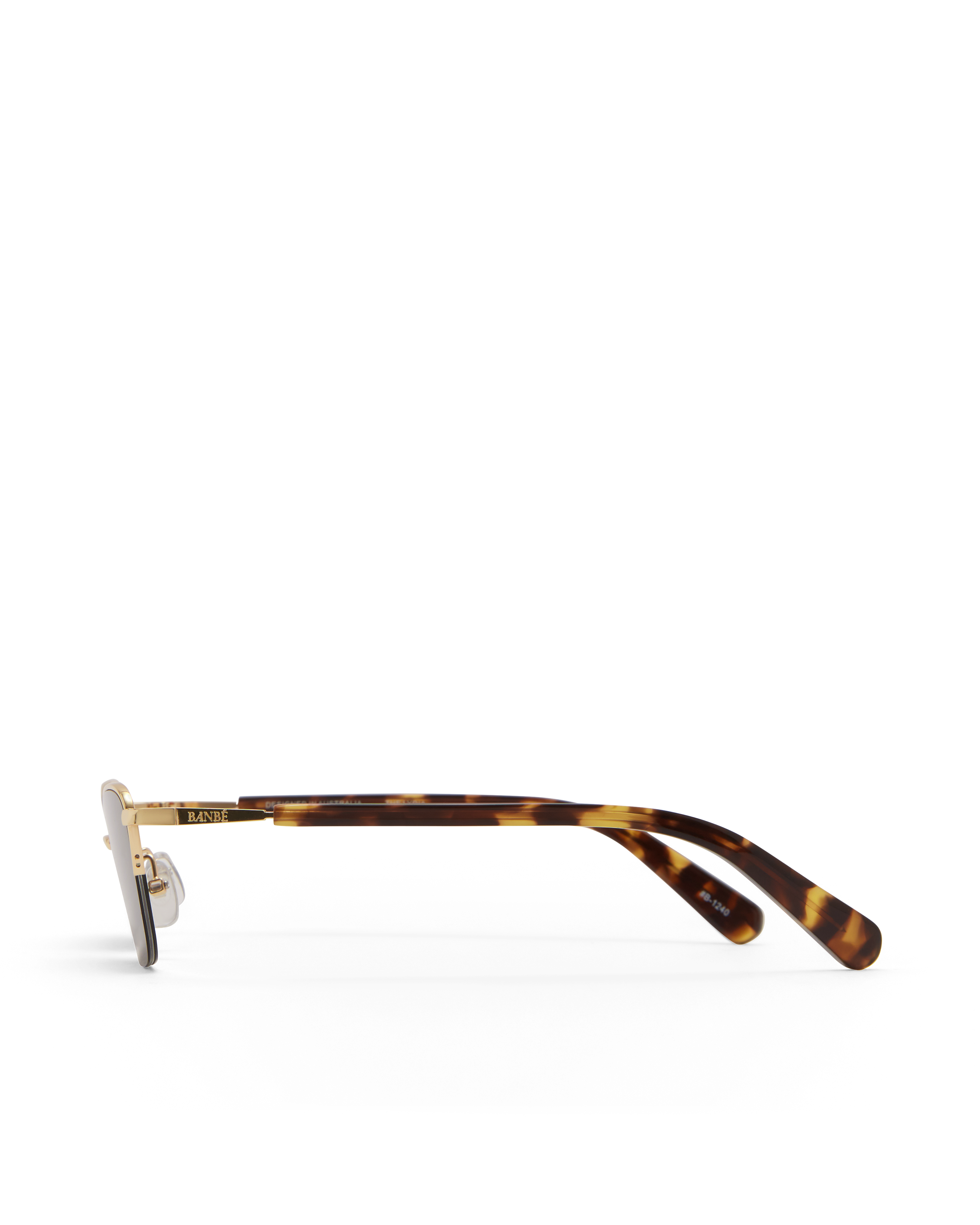 Women's sunglasses with gold frame and tortoiseshell accents